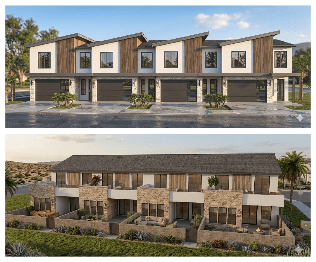 Collage of luxury Aventura at Ivins short-term rental townhomes in Ivins, Utah